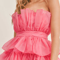 Organza Tulle Tiered Mini Dress