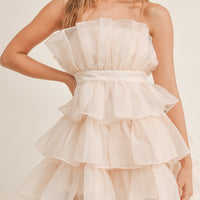 Organza Tulle Tiered Mini Dress