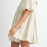 Floral Print Puff Sleeve Mini Dress