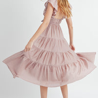 Ruffle Sleeve Summer Midi Dress