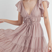 Ruffle Sleeve Summer Midi Dress