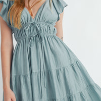 Ruffle Sleeve Summer Midi Dress
