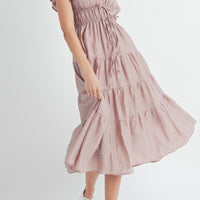 Ruffle Sleeve Summer Midi Dress