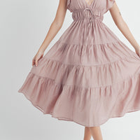 Ruffle Sleeve Summer Midi Dress