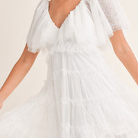 Flutter Sleeve Ruffle Mini Dress