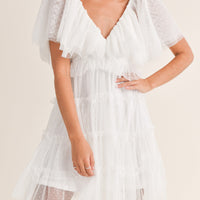 Flutter Sleeve Ruffle Mini Dress