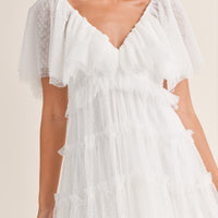 Flutter Sleeve Ruffle Mini Dress