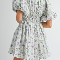 Floral Puff Sleeve Mini Dress