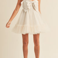 Front Bow Babydoll Mini Dress
