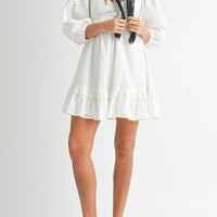 White Eyelet Lace Midi Dress