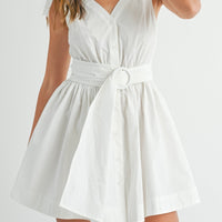 Sleeveless Shoulder Tie Mini Dress