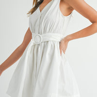 Sleeveless Shoulder Tie Mini Dress