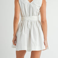 Sleeveless Shoulder Tie Mini Dress