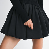 Knit Sweater with Bubble Mini Skirt Dress