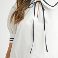 Peter Pan Collar Pleated Mini Dress