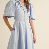 Embroidery Floral Button Down Maxi Dress