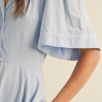 Embroidery Floral Button Down Maxi Dress