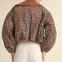 Leopard Printed Cute Collard Jacket