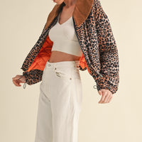 Leopard Printed Cute Collard Jacket