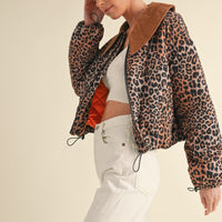 Leopard Printed Cute Collard Jacket