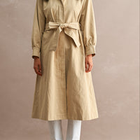 Women’s Nautical Sailor Collar Belted Cotton Trench Coat