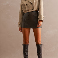 Cropped Double-Breasted Trench Jacket