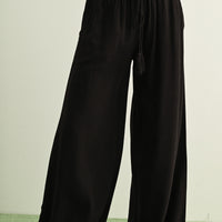 Breezy Smocked Wide Leg Linen Blend Pants