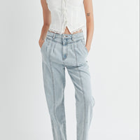 Pleated Detail Denim Jeans