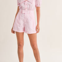 Striped Cute Collared Romper