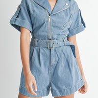 Moto Jacket Denim Romper