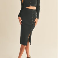Knit Top and Midi Skirt Set