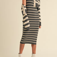 Bodycon Midi Dress and Crop Cardigan Set