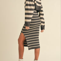 Bodycon Midi Dress and Crop Cardigan Set