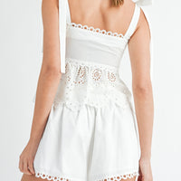 Eyelet Peplum Top & Shorts Set