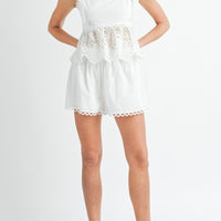 Eyelet Peplum Top & Shorts Set