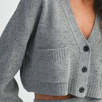 Knit Cropped Cardigan & Midi Skirt Set