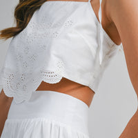 Eyelet Lace Crop Top & Midi Skirt Set