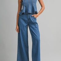 Denim Peplum Set – Effortlessly Chic & Modern