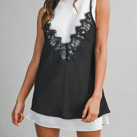 Lace Layered Slip Mini Dress