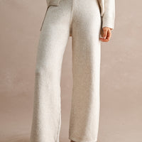 Cozy Oversized Knit Hoodie & Wide Leg Pants Matching Set