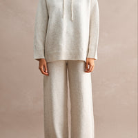 Cozy Oversized Knit Hoodie & Wide Leg Pants Matching Set