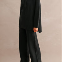 Cozy Oversized Knit Hoodie & Wide Leg Pants Matching Set