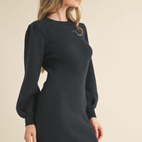 Ribbed Sweater Knit Mini Dress