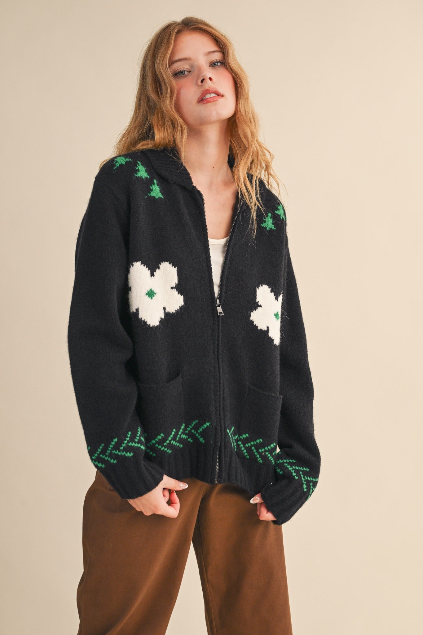 Horse Graphic Knit Zip Cardigan – Evercado