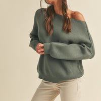 Boatneck Bubble Sleeve Sweater