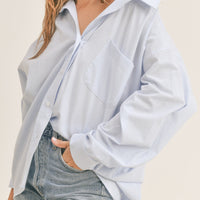 Oversized Stripe Button Down Shirt