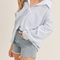 Oversized Stripe Button Down Shirt