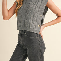 Cable Knit Open Side Vest