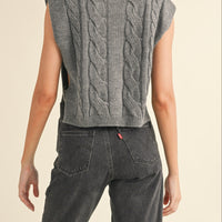 Cable Knit Open Side Vest