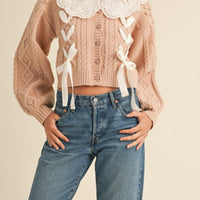 Lovely Collar Cable Knit Cardigan
